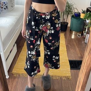 Straight leg dress pants flowers